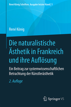 Couverture de l’ouvrage Die naturalistische Ästhetik in Frankreich und ihre Auflösung