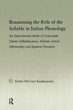 Couverture de l’ouvrage Reassessing the Role of the Syllable in Italian Phonology