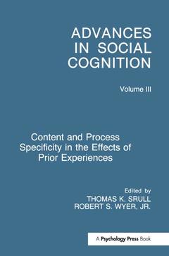 Couverture de l’ouvrage Content and Process Specificity in the Effects of Prior Experiences