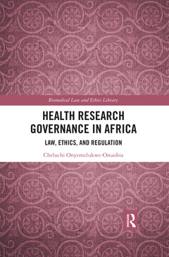 Couverture de l’ouvrage Health Research Governance in Africa
