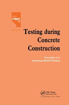 Couverture de l’ouvrage Testing During Concrete Construction