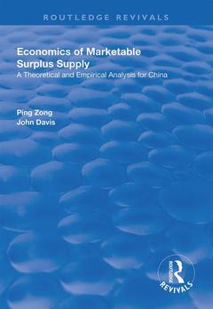 Couverture de l’ouvrage Economics of Marketable Surplus Supply