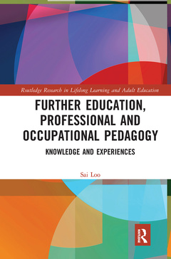 Couverture de l’ouvrage Further Education, Professional and Occupational Pedagogy