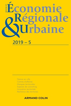 Couverture de l’ouvrage Revue d'économie régionale et urbaine n°5/2019