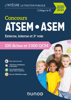 Couverture de l’ouvrage Concours ATSEM/ASEM 2020/2021 - 100 Fiches et 1 000 QCM