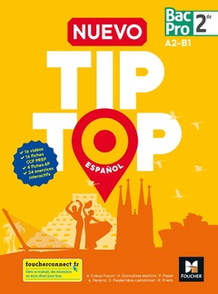 Couverture de l’ouvrage NUEVO TIP TOP Español 2de BAC PRO - Éd. 2018 - Manuel élève