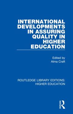 Couverture de l’ouvrage International Developments in Assuring Quality in Higher Education