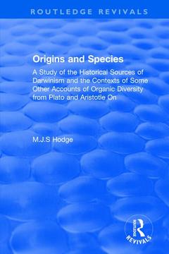 Couverture de l’ouvrage Origins and Species
