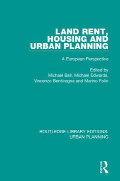 Couverture de l’ouvrage Land Rent, Housing and Urban Planning