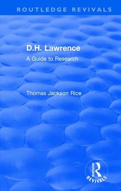 Couverture de l’ouvrage D.H. Lawrence