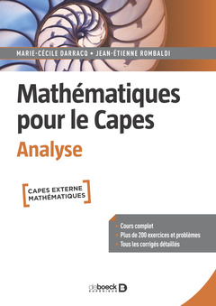 Couverture de l’ouvrage Mathématiques pour le Capes - Analyse
