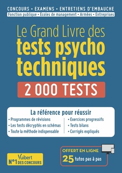 Couverture de l’ouvrage Le Grand Livre des tests psychotechniques - 2000 tests - 25 tutos offerts