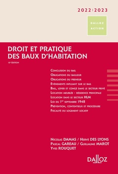 Cover of the book Droit et pratique des baux d'habitation 2022/23 10ed