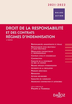 Couverture de l’ouvrage Droit de la responsabilité et des contrats 2021/22. 12e éd. - Régimes d'indemnisation