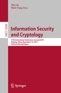 Couverture de l’ouvrage Information Security and Cryptology