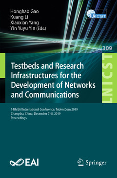 Cover of the book Testbeds and Research Infrastructures for the Development of Networks and Communications