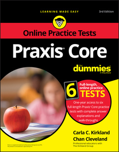 Cover of the book Praxis Core For Dummies, with Online Practice