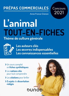 Cover of the book L'animal - Prépas commerciales - Concours 2021 - Tout-en-fiches