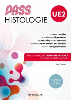 Couverture de l’ouvrage PASS UE2 Histologie - Manuel : cours + entraînements corrigés