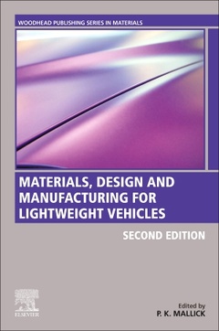 Couverture de l’ouvrage Materials, Design and Manufacturing for Lightweight Vehicles
