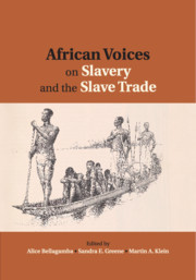 Couverture de l’ouvrage African Voices on Slavery and the Slave Trade: Volume 2, Essays on Sources and Methods
