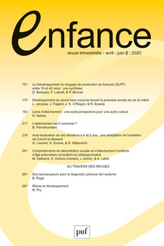 Cover of the book Enfance Volume 2 N° 72, 2020