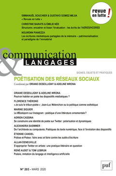 Couverture de l’ouvrage Communication et langages 2020, n°203