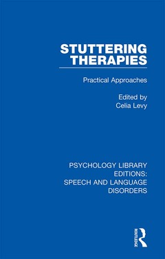 Couverture de l’ouvrage Stuttering Therapies