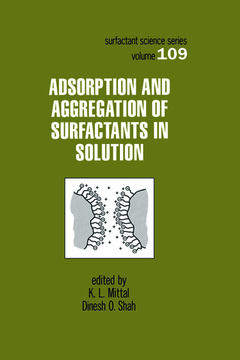 Couverture de l’ouvrage Adsorption and Aggregation of Surfactants in Solution