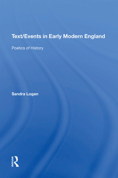 Couverture de l’ouvrage Text/Events in Early Modern England