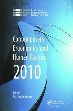 Couverture de l’ouvrage Contemporary Ergonomics and Human Factors 2010