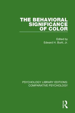 Cover of the book The Behavioral Significance of Color