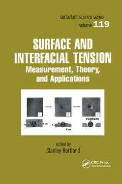 Couverture de l’ouvrage Surface and Interfacial Tension