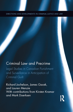 Couverture de l’ouvrage Criminal Law and Precrime