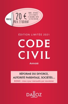 Couverture de l’ouvrage Code civil