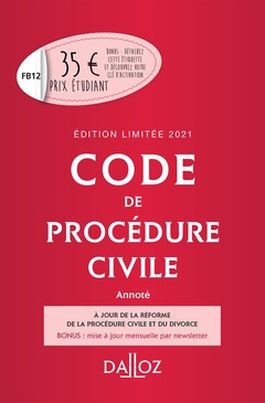 Couverture de l’ouvrage Code de procédure civile