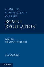 Couverture de l’ouvrage Concise Commentary on the Rome I Regulation