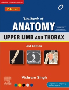Couverture de l’ouvrage Textbook of Anatomy: Upper Limb and Thorax, Vol 1, 3rd Updated Edition