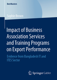 Couverture de l’ouvrage Impact of Business Association Services and Training Programs on Export Performance