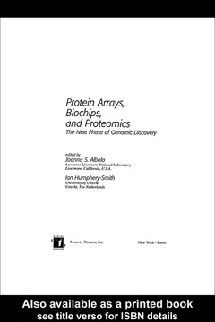 Couverture de l’ouvrage Protein Arrays, Biochips and Proteomics