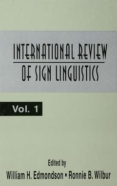Couverture de l’ouvrage International Review of Sign Linguistics