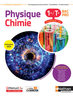 Couverture de l’ouvrage Physique-chimie 1re/Term Bac Pro - Groupements 1/2 (Manuel) - (Spirales) Livre + licence élève
