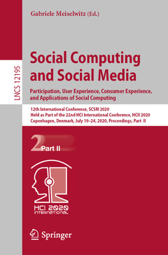 Couverture de l’ouvrage Social Computing and Social Media. Participation, User Experience, Consumer Experience, and Applications of Social Computing