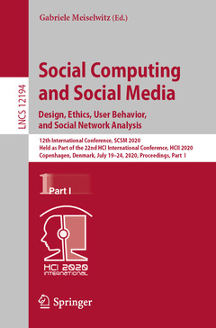 Couverture de l’ouvrage Social Computing and Social Media. Design, Ethics, User Behavior, and Social Network Analysis