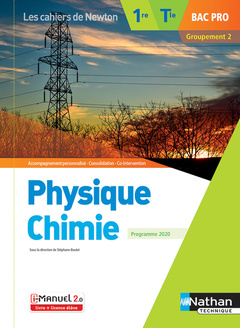 Couverture de l’ouvrage Physique-chimie 1re/Term Bac Pro - Groupement 2 (Les cahiers de Newton) - Livre + licence élève 2020