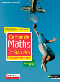 Couverture de l’ouvrage Cahier de maths 1re Bac Pro - Groupements A et B (Spirales) - Livre + licence élève - 2020