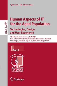 Couverture de l’ouvrage Human Aspects of IT for the Aged Population. Technologies, Design and User Experience