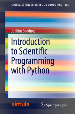 Couverture de l’ouvrage Introduction to Scientific Programming with Python