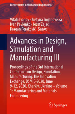 Couverture de l’ouvrage Advances in Design, Simulation and Manufacturing III