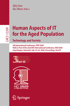 Couverture de l’ouvrage Human Aspects of IT for the Aged Population. Technology and Society